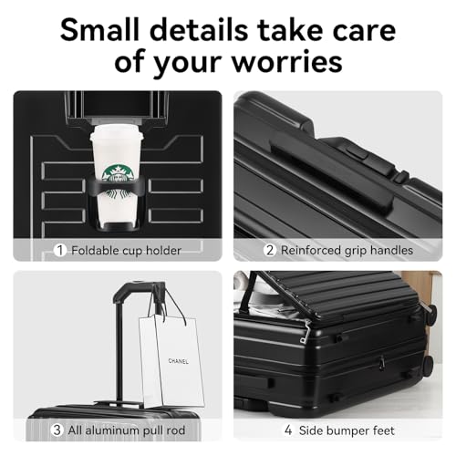 ROAMING Grace Expandable Carry On Luggage Airline Approved, 20 Inch Hardside Carry On Suitcase with Wheels, Travel Harshell Spinner Small Luggage with Tsa Lock, Jade cyan, 20-Inch Carry-On