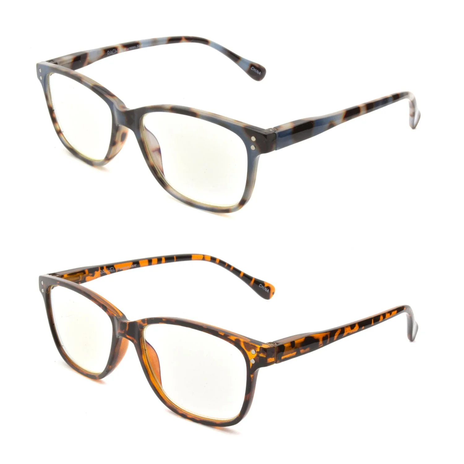 Rachel Rachel Roy 2 Pack Blue Light Reading Glasses, Tortoise Shell/Animal Print, +2.50