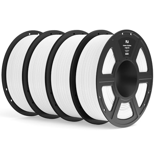 ELEGOO PLA Filament 1.75mm Bundle 4KG, 3D Printer Filament Dimensional Accuracy +/- 0.02mm, 4pcs 1kg Spool(2.2lbs) Fit Most FDM 3D Printers (Black, White, Dark Blue, True Red)