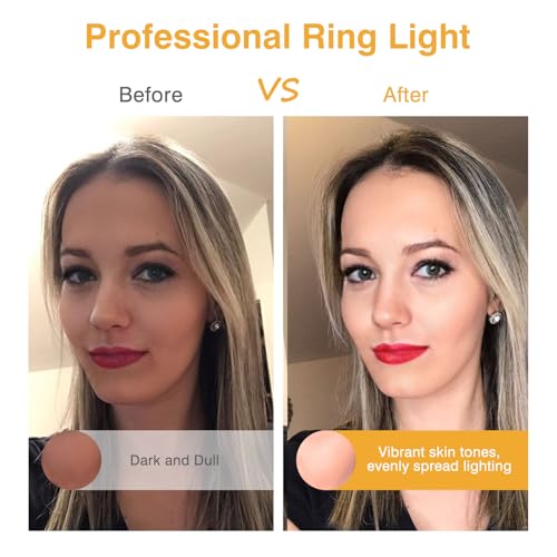 Clip on Ring Light, Kimwood Rechargeable 60 LED Selfie Ring Light for Phone, Laptop, Tablet (3 Models, 5 Level Brightness)