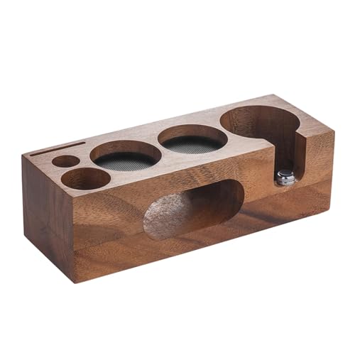 Non Slip Coffee Tamping Espresso Station, Espresso Tamper Mat, Wooden Coffee Tamper Holder for Counters, Shop, Barista Tool, 58mm Beech