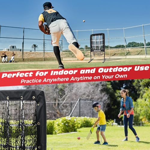 Pitching Net, 9 Hole Baseball Softball Net with Strike Zone, Adjustable Pitcher Training Equipment with Throwing Target