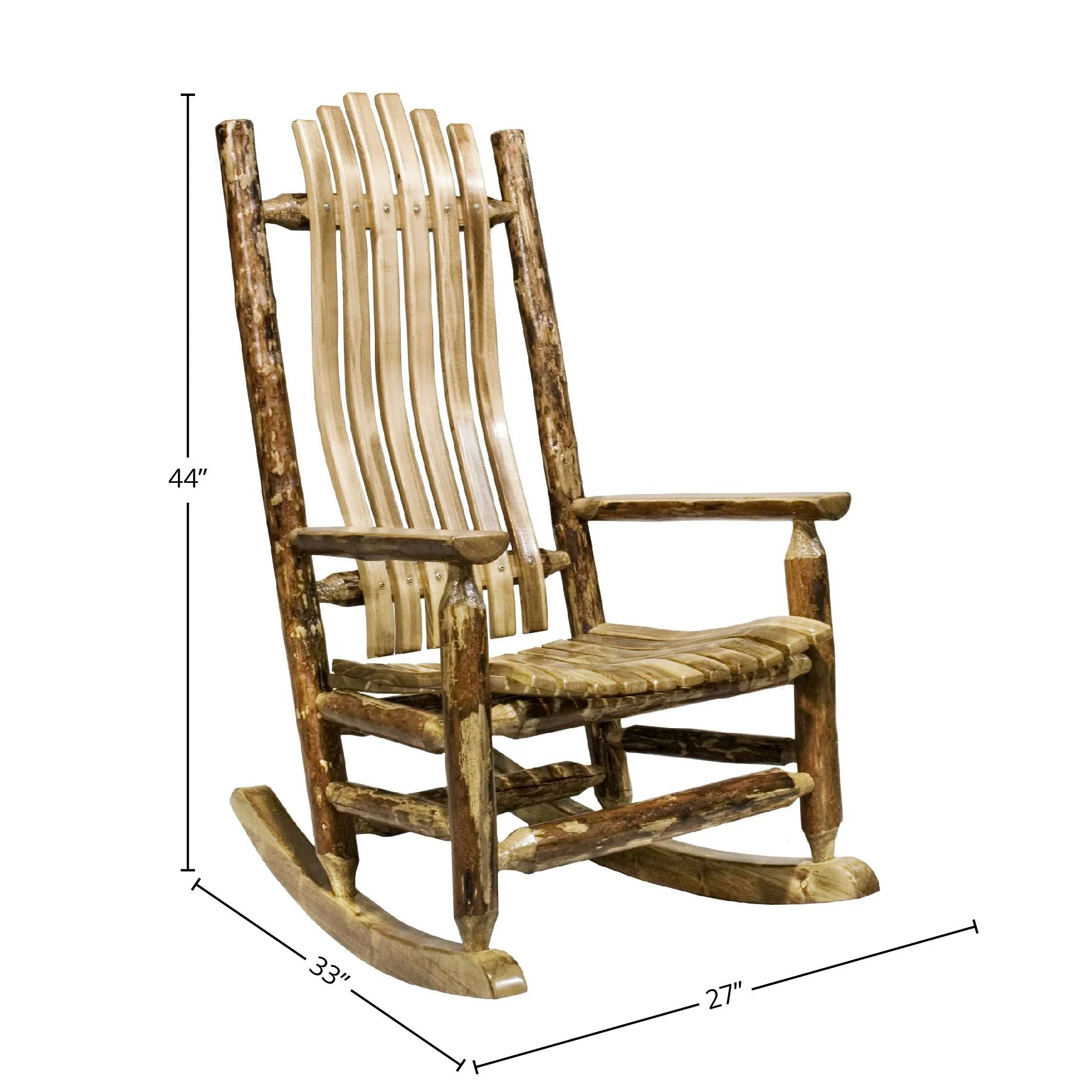 Glacier Country Collection Adult Log Rocker