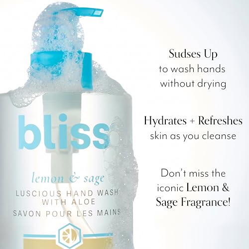 Bliss Lemon & Sage Happy Hands Duo | Hydrating Hand Wash & Nourishing Hand Cream Set with Decorative Tray