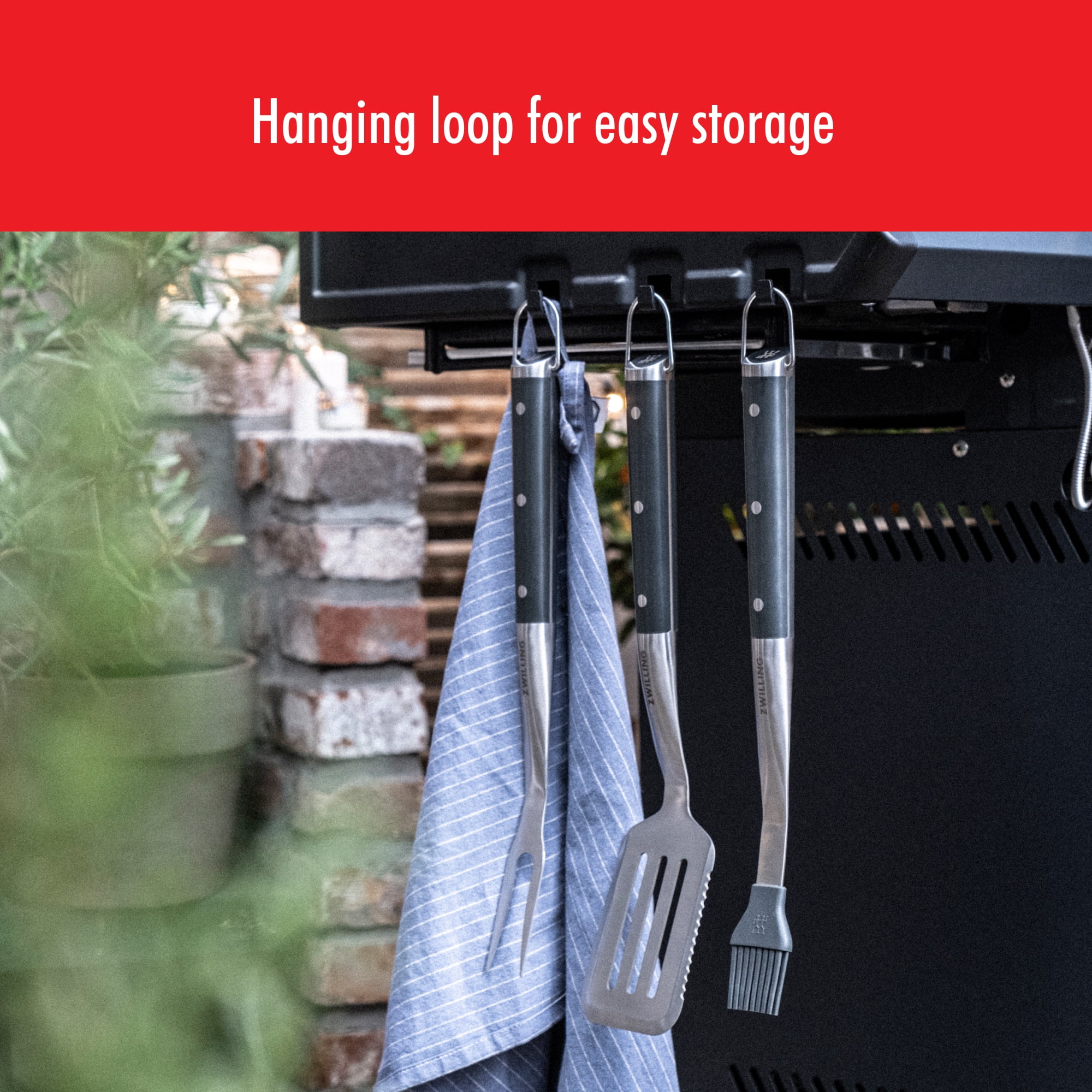 ZWILLING BBQ+ 17-inch Triple-Rivet Stainless Steel Grill Spatula with Serrated Edge