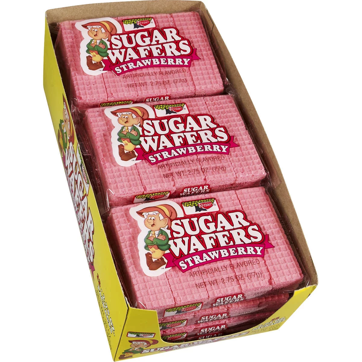 Keebler Sugar Wafers Strawberry 2.75-Ounce Packages (Pack of 12)