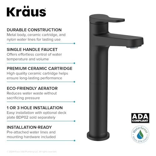 KRAUS Indy Single Handle One Hole Bathroom Sink Faucet in Chrome, KBF-1411CH