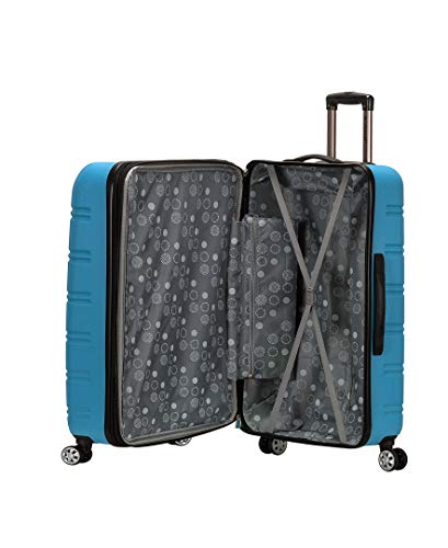 Rockland Melbourne Hardside Expandable Luggage with Spinner Wheels, Blue, Checked Large 28