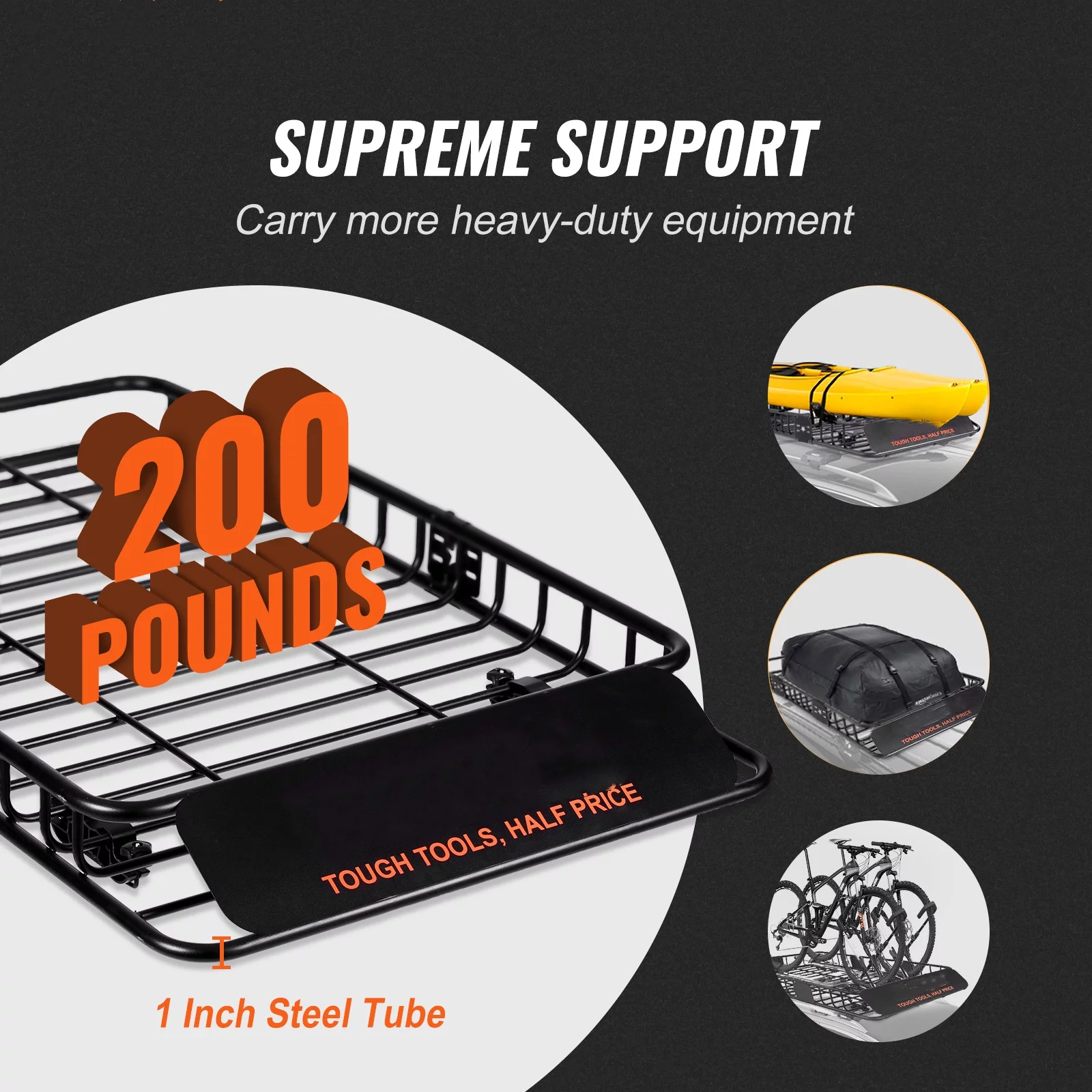 BENTISM Roof Rack Cargo Basket 200 lbs 64