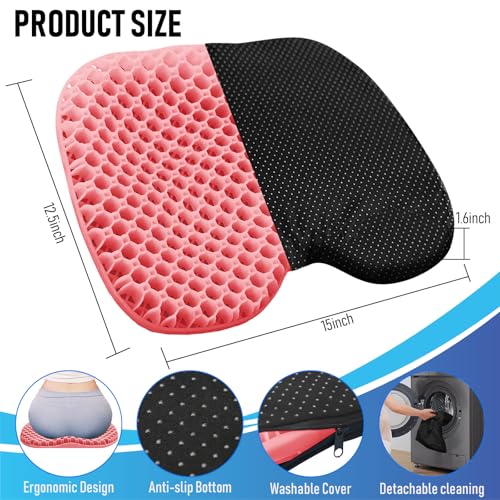 Kayak Seat Cushion, Thicken Anti Slip Waterproof Gel Kayak Seat, Portable Canoe Rowing Rubber Dinghy Pad for Stadium Sit in Kayak Inflatable Fishing Kayak Canoe Kayak Accessories