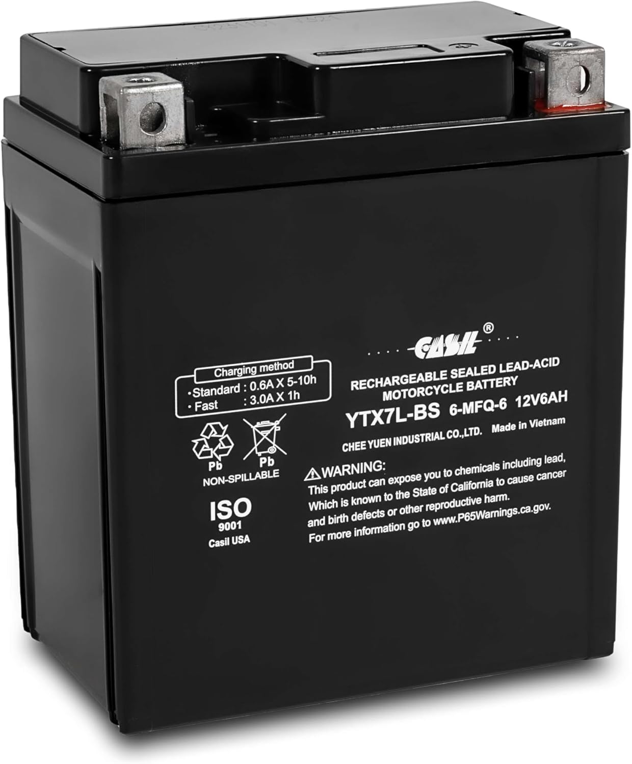 YTX7L-BS 12v 7Ah Battery for Honda 250 CMX250C Rebel 1996-2014