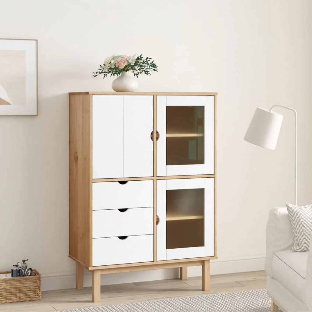 Aibecy Highboard OTTA Brown and White 33.5