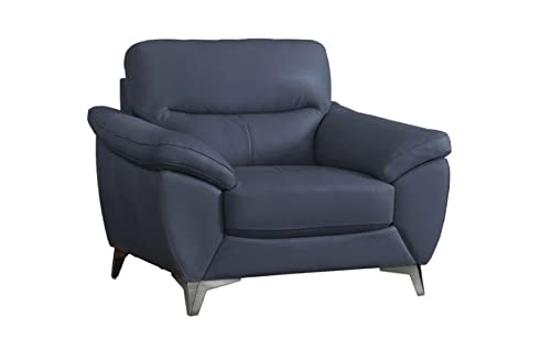 Abbyson Living Top Grain Leather Chair, Blue