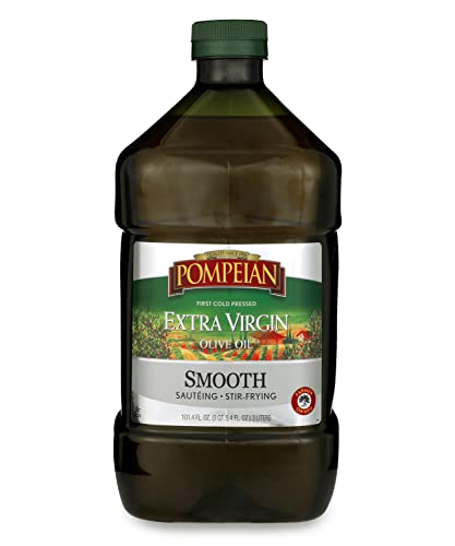 Pompeian Smooth Extra Virgin Olive Oil, Contains Polyphenols, First Cold Pressed, 101 Fl Oz