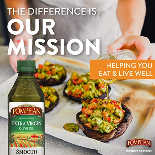 Pompeian Smooth Extra Virgin Olive Oil, Contains Polyphenols, First Cold Pressed, 101 Fl Oz