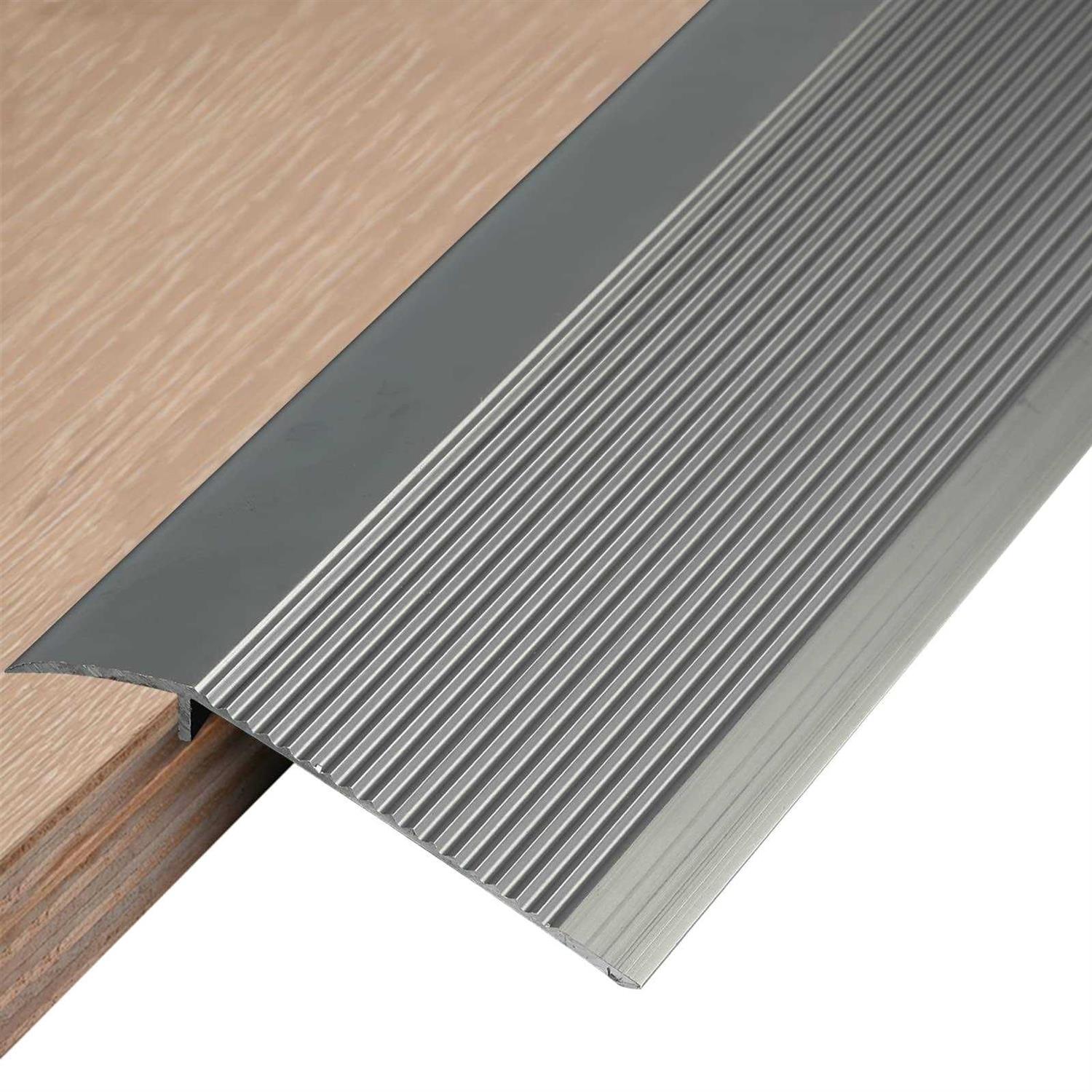 Hrokz 4 inch Floor Transition Strip Threshold Ramp Aluminum 36” Thresholds Reducer for Doorways Wheelchair Tile Wood Floors