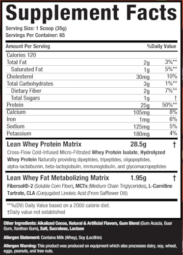 Musclesport Lean Whey Revolution™ Protein Powder - Whey Protein Isolate - Low Calorie, Low Carb, Low Fat, Incredible Flavors - 25g Protein per Scoop - 5lb Chocolate Peanut Butter