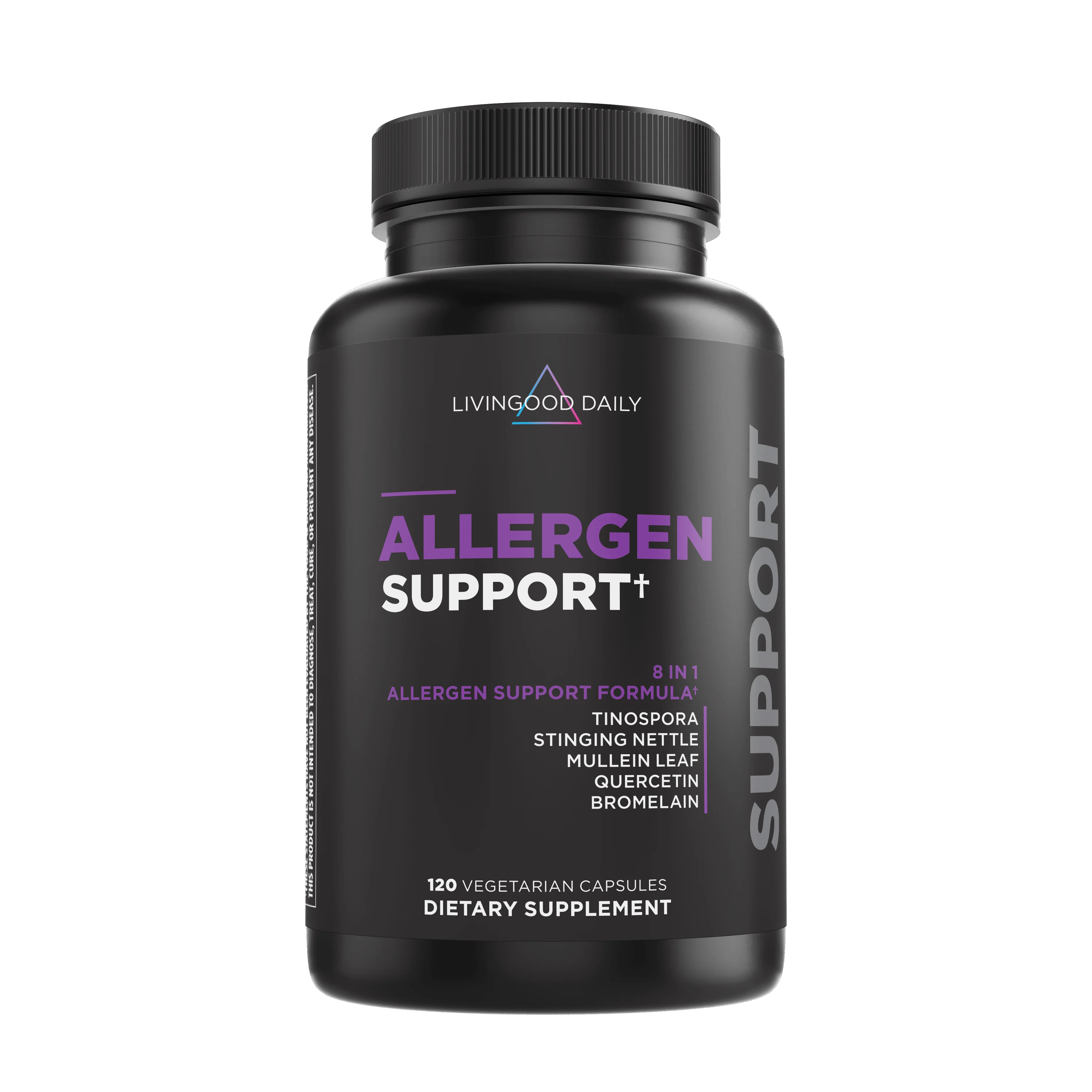 Livingood Daily Allergen Support, 120 Capsules - Natural Allergy Relief - Immune Support Supplement