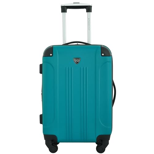 Travelers Club Chicago Hardside Expandable Spinner Luggage, Teal, 20