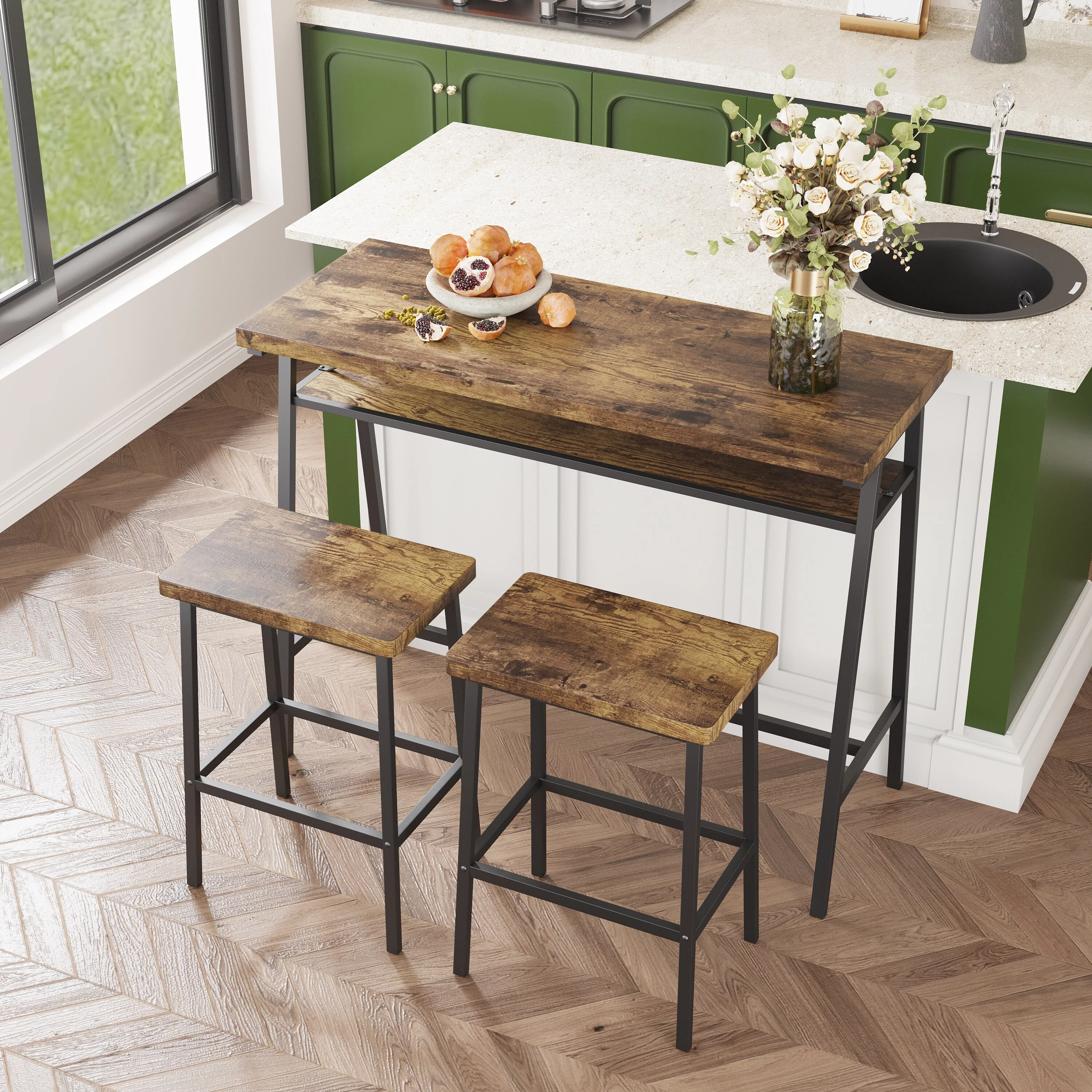 Stylish 3-Piece Bar Tables and Chairs Set for Modern Home Decor