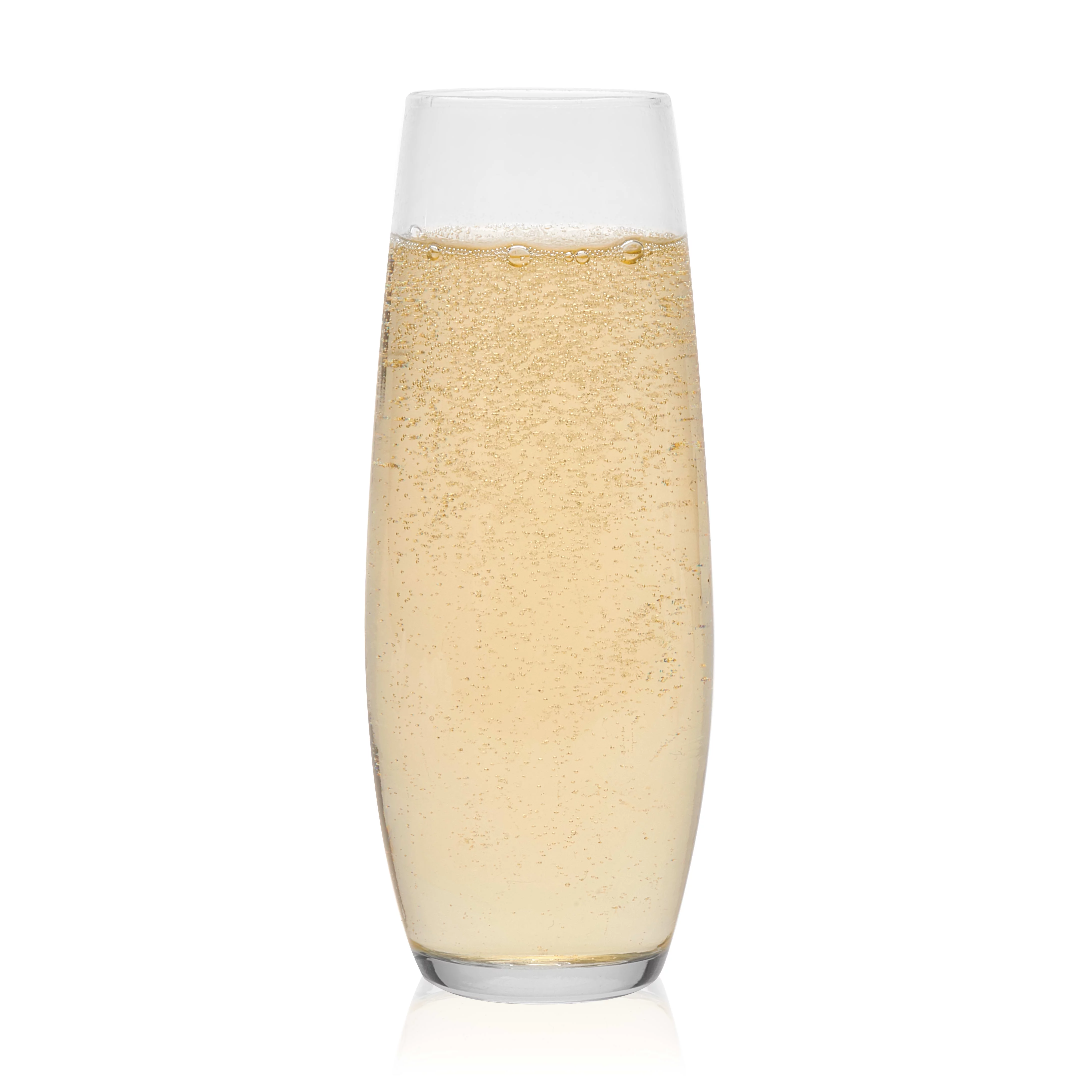 Libbey Stemless Flute Glasses, 9.6-ounce, Set of 6
