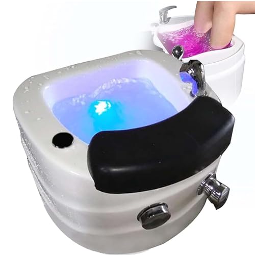 Acrylic Foot Bath, Portable Pedicure Foot Spa Bathtub with Adjustable Foot Pedal, Adjustable Hot and Cold Water, Pedicure Bucket Spa Massage Foot Bath for Relaxation and Foot Care,A
