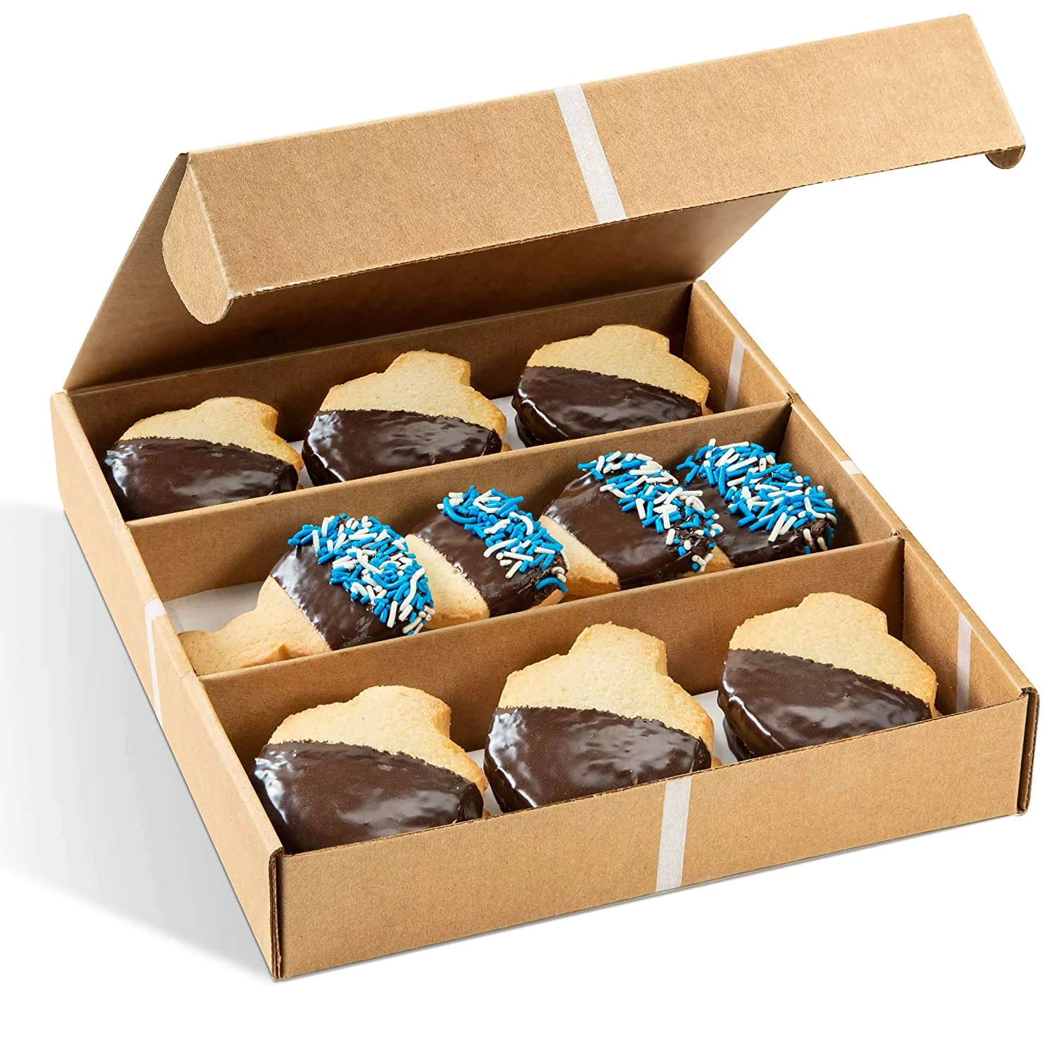Hanukkah Gift Box | Gourmet Cookie Gifts | 16 Count | Trendy Assortment of Individually Wrapped Cookies | Prime Delivery | Chanukah | Men, Women | Stern’s Bakery (Menorah & Dreidel Cookie Gift Box)