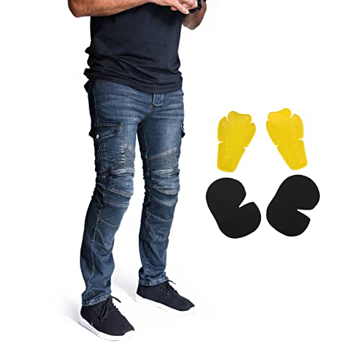 NBT Clothing Protective Motorcycle Riding Pants Removable CE Armor (Knee, HIPS) Reinforced Stitching in High Impact Zones