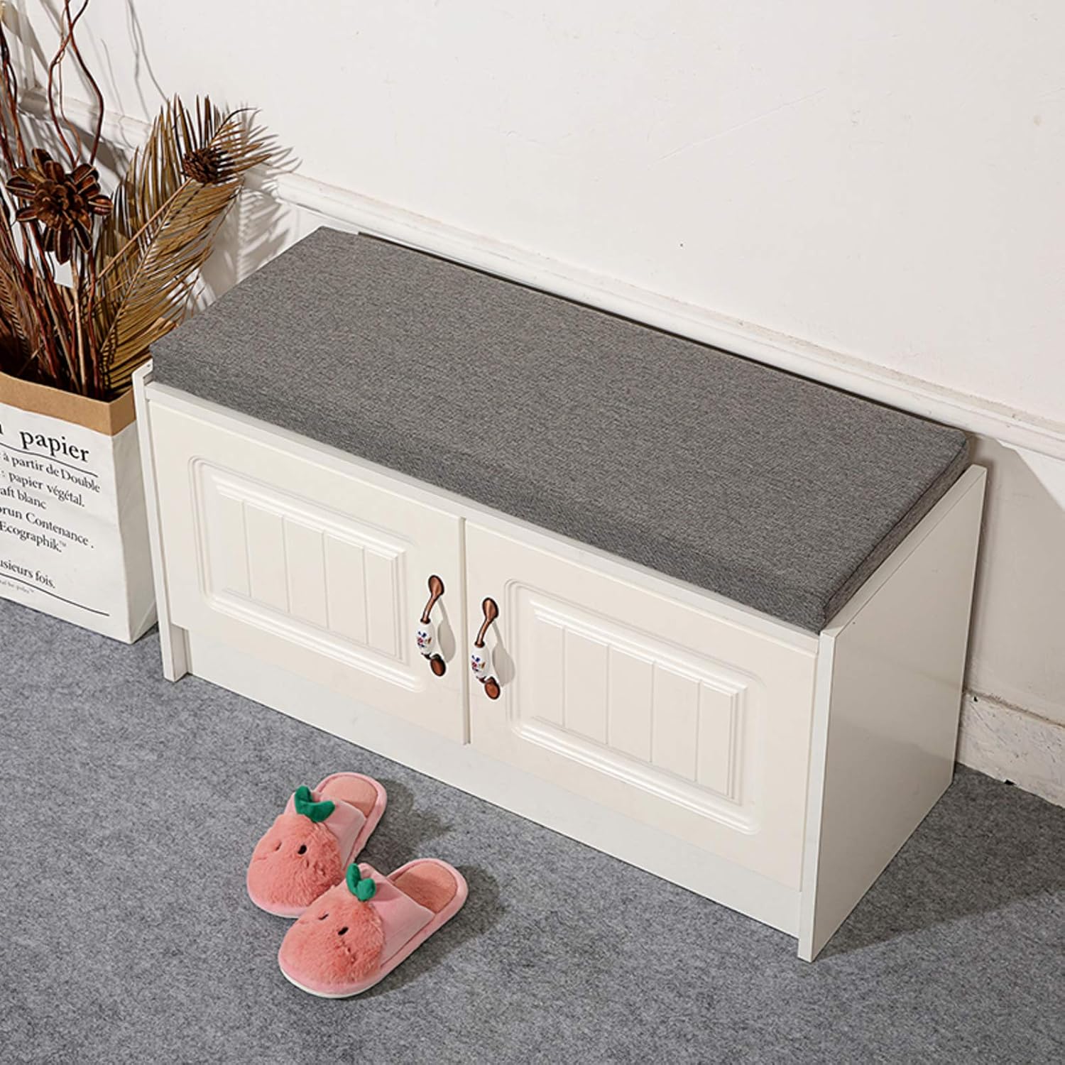 Bench Cushions,Non-Slip Tufted Entrance Cushions,Padded Foam Rectangle Cushion for Restaurant Hallway Entryway Shoe Rack Shoe Bench-Bb 80405cm