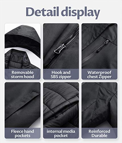 CREATMO US Women's 3 In 1 Waterproof Ski Jacket Windproof Snowboarding Jacket Warm Winter Snow Coat Raincoat