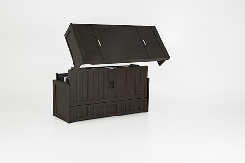 NIGHT & DAY Furniture Murphy Cube Cabinet Bed (White, Queen)