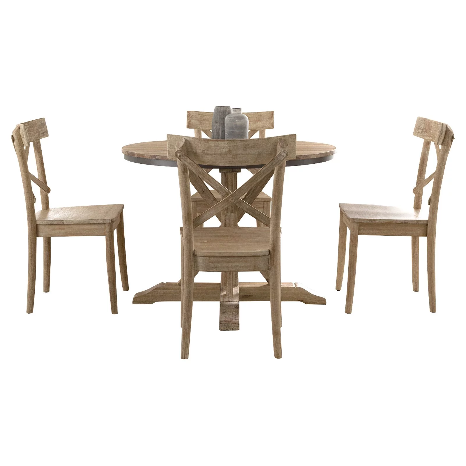 Picket House Keaton Round Standard Height 5PC Dining Set-Table and Four Chairs