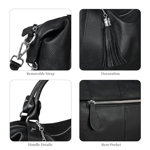 HESHE Womens Genuine Leather Handbags Purse Crossbody Satchel Tote Bags Ladies Real Leather Bags