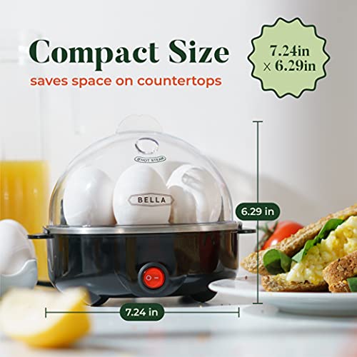 BELLA Rapid Electric Egg Cookers (7 Egg Capacity) - Black and White