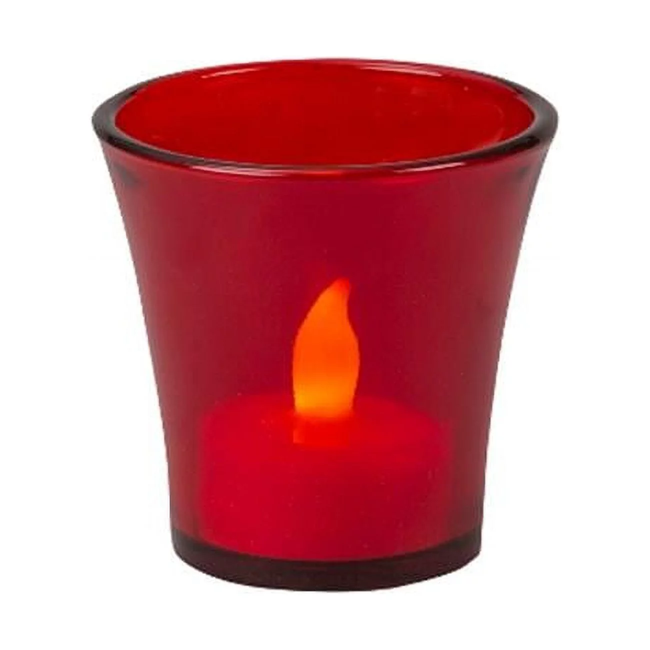 Biedermann & Sons HP8RD 3 in. dia x 2.625 in. Flared Ruby Glass Votive Holder - Pack of 12