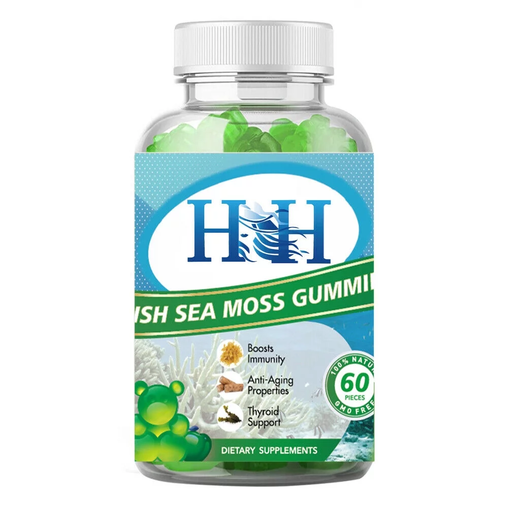 Irish Sea Moss Gummies Immune Support with 1600mg Organic Seaweed Nutritional Supplement to Support Metabolism, Thyroid & Gut Health - Pack of 2
