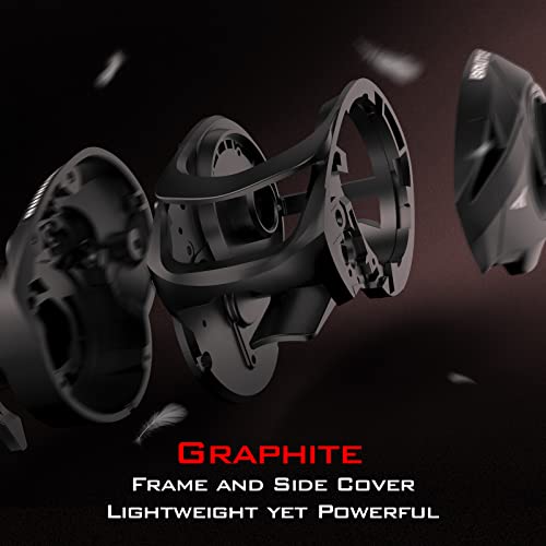 KastKing Brutus Baitcasting Fishing Reel, Graphite Frame, 7.2:1 Gear Ratio, 5+1 Shielded Stainless-Steel Ball Bearings,10 Button Magnetic Braking System, 17.6LB Carbon Fiber Drag, Aluminum Handle