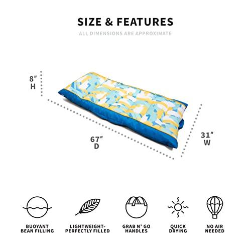 Big Joe Kona Hammock No Inflation Needed Pool Lounger with Headrest, Quick Draining Fabric, 4 feet Big