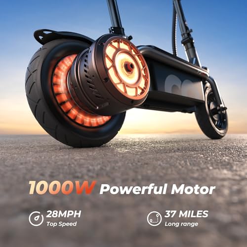 iScooter Electric Scooter with Seat, 37/21 Miles Long Range & 28/19/15.6 MPH Top Speed, 14