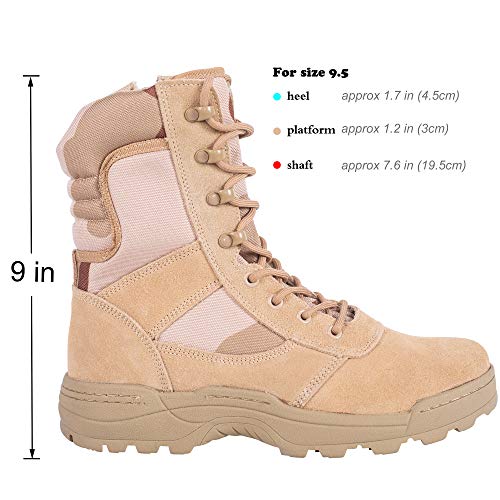 Men's Military Tactical Work Boots Side Zipper Jungle Army Combat Boots