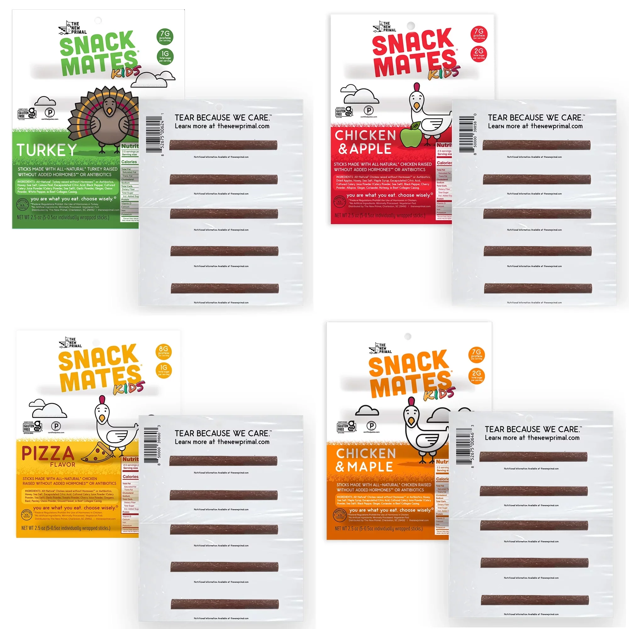 Snack Mates Mini Meat Sticks Bundle (4 Packs, 20 Mini Sticks)