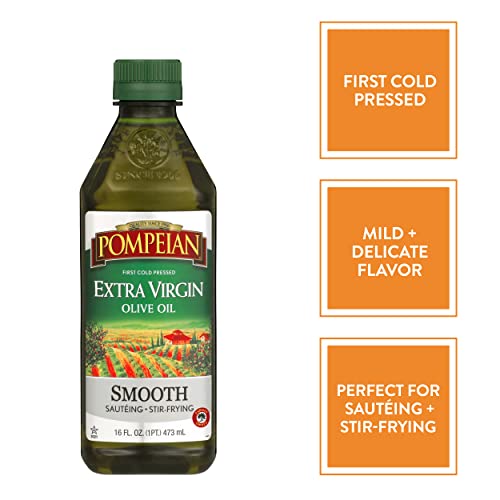 Pompeian Smooth Extra Virgin Olive Oil, Contains Polyphenols, First Cold Pressed, 101 Fl Oz