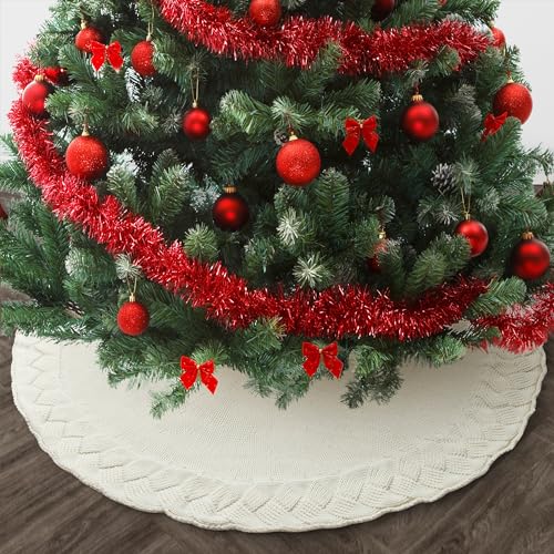 Mr. Pen- Christmas Tree Skirt 48 inches, Knitted Christmas Skirt Tree, Xmas Tree Skirt