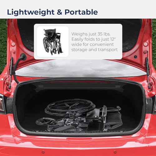 Drive Medical Cruiser III Light Weight Wheelchair with Flip Back Removable Arms, Desk Arms, Swing Away Footrests, 20'' Seat