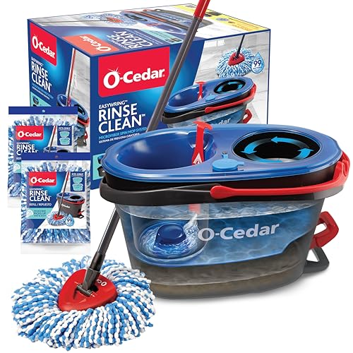 O-Cedar RinseClean Spin Mop & Bucket System | Clean with Clean Water | Removes 99% of Bacteria