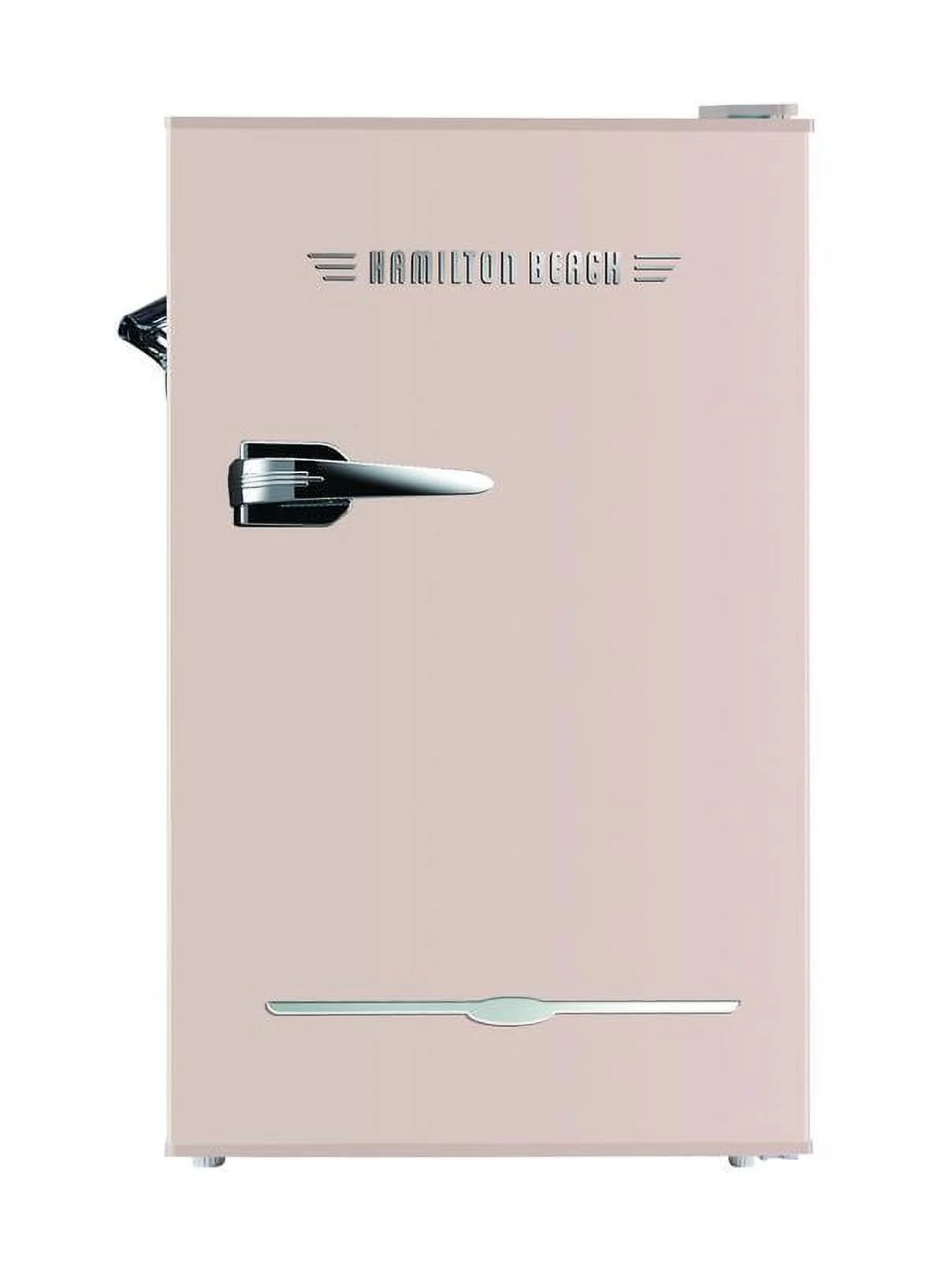 Hamilton Beach 3.2 Cu Ft Retro Bar Fridge With Side Bottle Openersleek Retro Design, CFC Free, Coral, HBF3200