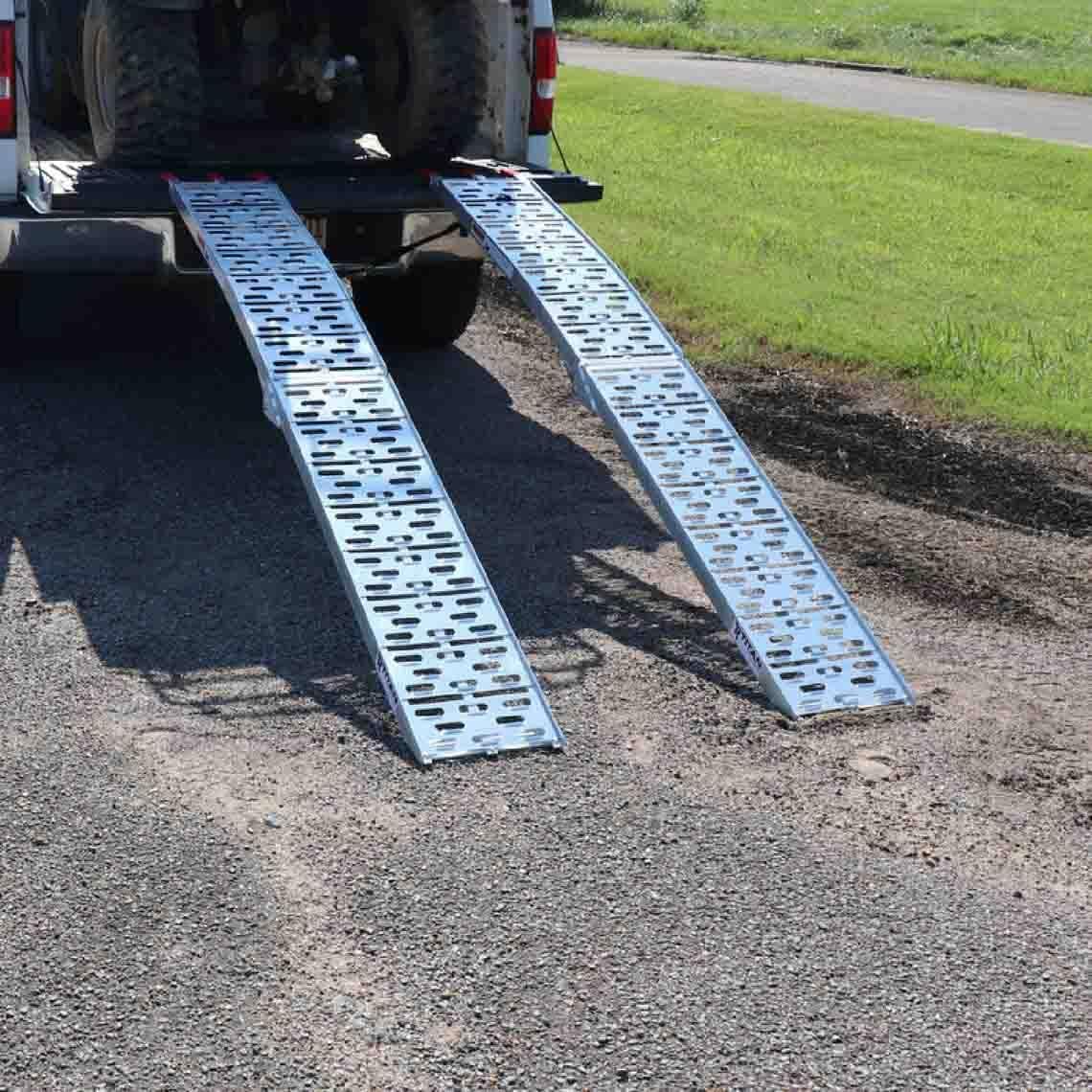 Titan Ramps Aluminum Plate Top Ramp 7.5 Ft Pair 1,500 Capacity Loading ATV