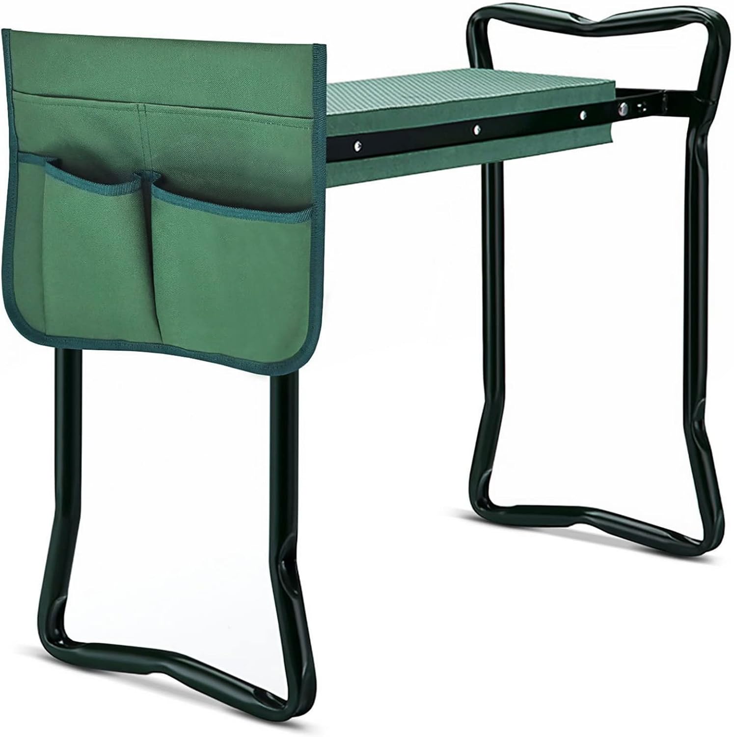 Garden Kneeler Seat Portable Gardern Seat Garden Folding Seat Foldable Garden Stool EVA Foam Pad with Tool Bag Pouch