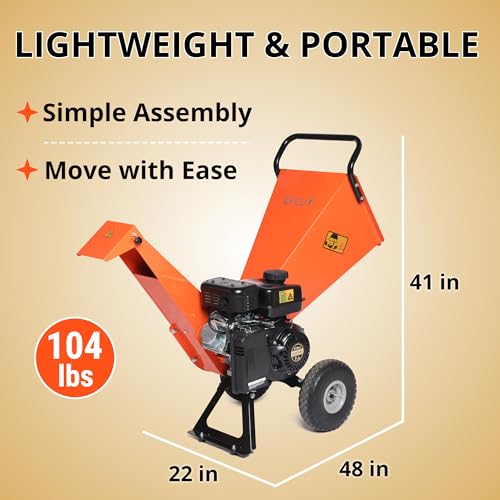 Wood Chipper Shredder Mulcher 7HP Gas Powered Heavy Duty Compact Design 3
