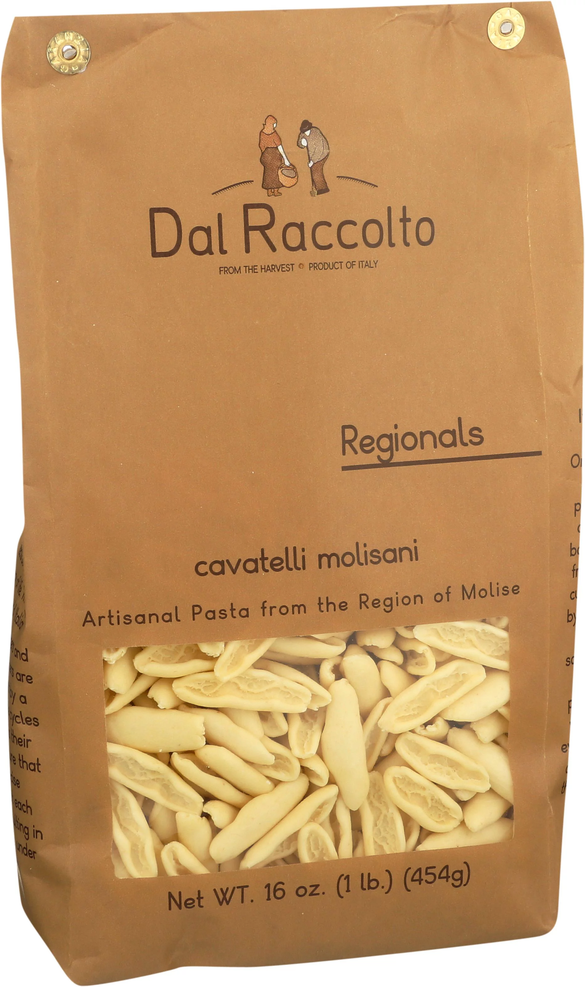 Dal Raccolto Cavatelli Molisani Italian Pasta, 1.0 Pound Bag (4 Pack)
